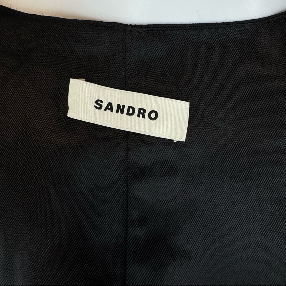 Sandro Pinstriped Twill and Satin Vest 40 - Picture 8 of 10
